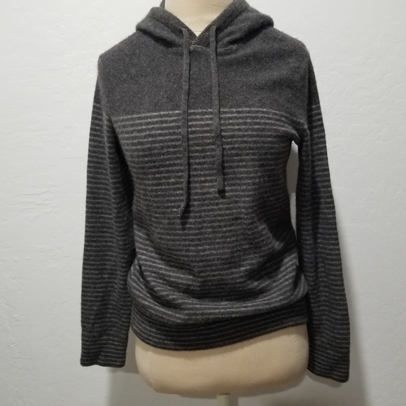 Vince Other - Vince Cashmere Hoody Tie Long Sleeve Stripe Sweater.